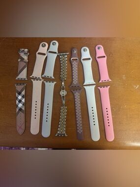 Assorted Apple Watch Bands - Pink, White, Brown, Gold 38 mm